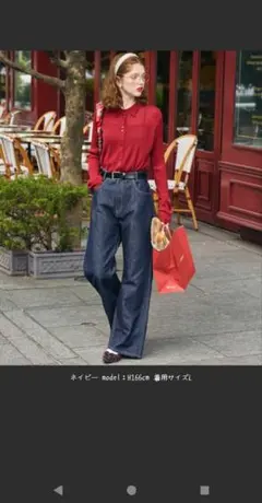 定価3990円　パリジェンヌセミフレアデニムパンツのサムネイル