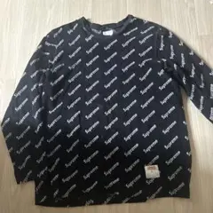 Supreme ブラック ロゴプリント Tシャツ L