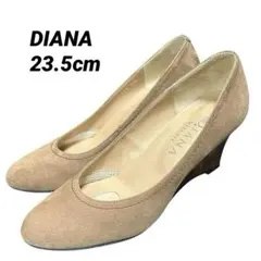 DIANA スエード パンプス ブラウン ウェッジヒール 23.5cm