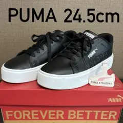 PUMA 厚底スニーカー 24.5cm 黒 ブラック 合皮 箱ありのサムネイル