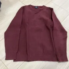 バーガンディ クルーネック ニット