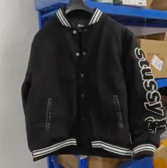 STUSSYステューシー新品Lサイズメンズ秋冬ジャケットスタジャンブラック