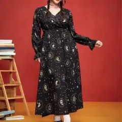 SHEIN シーイン ロングワンピース ハリーポッター ブラック