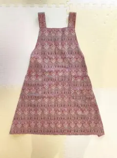 花柄エプロン ボタン付き