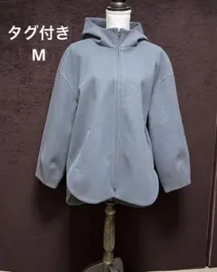 フード付きチャックコート　チャコールグレー