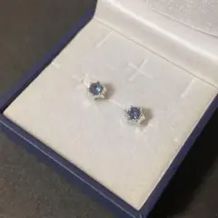 樹脂ピアス　3月誕生石　アクアマリン風　ブルー　シルバー　おしゃれ　シンプル