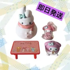 サンリオ　マイメロディ フィギュア マスコット ミニテーブル ガチャ4点セット