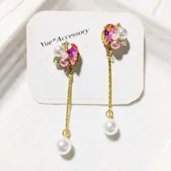 ♡ハンドメイド♡ビジューピアスorイヤリング№577 - メルカリ