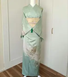 正絹訪問着　フルセット4点　身巾ゆったりサイズ　卒業式　入学式　宮参り　七五三