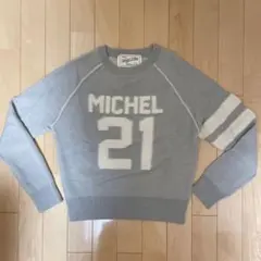 【美品】ミッシェルクラン スクールセーター ナンバリング ロゴ刺繍