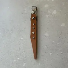 本革 スタッズキーホルダー ブラウン レザー ハンドメイド メンズ