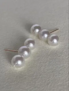 4℃】K10ホワイトゴールドピアス｜3ストーンピアス｜総重量0.38g | Mercari