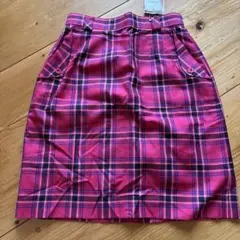 ゴルフウェア　ピンク系チェック スカート コットン混紡