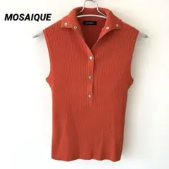 MOSAIQUE オレンジ　ノースリーブ　セーター　トップス　ニット　Lのサムネイル