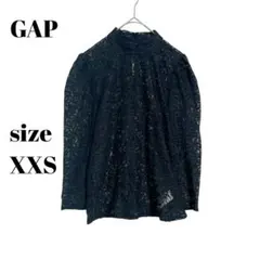 【GAP】高領蕾絲上衣　黑色　全蕾絲　透膚