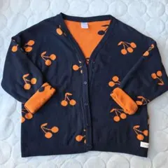 中古　10Y　TINY COTTONS チェリー柄カーディガン