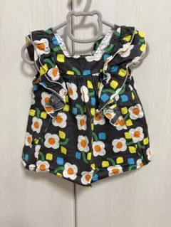 ブリーズ　花柄フリル付きワンピース