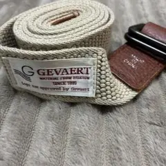 GEVAERT ゲバルト ベルト ベージュ レザーコンビのサムネイル