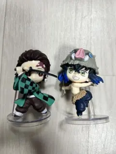 鬼滅の刃 ちまっ ！ きゃら フィギュア 竈門 炭治郎&嘴平 伊之助