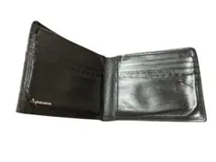 Aquascutum 二つ折り財布 ブラック レザーのサムネイル