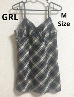 グレイル　GRL dk1292 チェック柄リボンキャミミニワンピース　M
