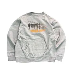 7AS3 フロントプリントスウェット　グレー　パイピングデザイン　古着used