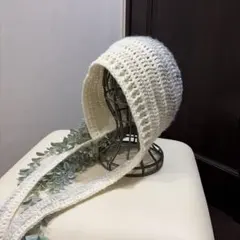 ☆crochet シンプル ボンネット ニットフード☆グラデーション2