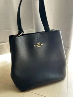 COACH ブラック レザー ハンドバッグ