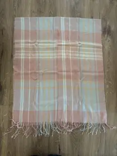 ピンク系チェック柄マフラー