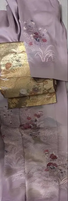 訪問着　三越誂え　一つ紋つき　袋帯セット　金彩　正絹