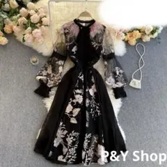 秋冬コーデ❤️レディース　ロング丈ワンピース　長袖　可愛い　レース