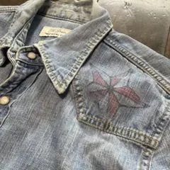 REMI RELIEF × Synapse デニムシャツ　ドクロ