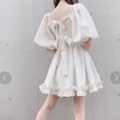 pain lilLilly フラワージャガードパフチュニック アイボリーのサムネイル