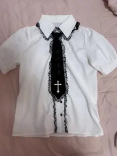 MA*RS クロス刺繍ネクタイ付きブラウス ホワイト