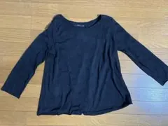 コス COS ブラック ドット柄 八分丈長袖Tシャツ S