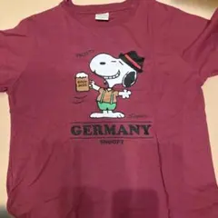 M ランドリー　Tシャツ　スヌーピー ワインレッド laundry
