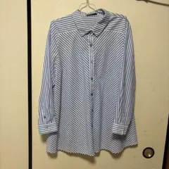 MAISSL 青と白のストライプ長袖シャツのサムネイル