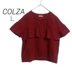 COLZA 【Ｌ】フリル 半袖カットソー レッド