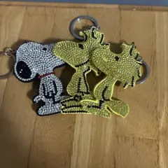 スヌーピー ラインストーンキーホルダー3点セット