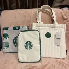 スタバ福袋2024 トートバッグ　マルチケース　ピクニックマット