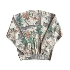 90s JERZEES ジャージーズ リアルツリー スウェット カモ M 古着