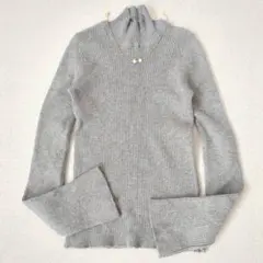 GRL◇ハイネックフレアスリーブリブニットトップス 華奢見え S(k9086d)