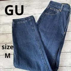 美品　GU ダークブルー ストレートデニム ハイウエスト　サイズM