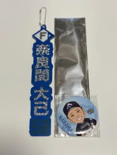 奈良間大己　キーホルダー＋缶バッジ　ファイターズガチャ
