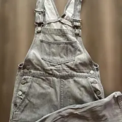 GU デニムサロペットストレートパンツSD グレー