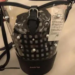 新品　Samantha Vega 透明ビジュー付ショルダーバッグ　チェック柄