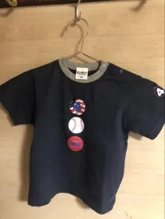 OshKosh B'Gosh Tシャツ 100 ネイビー 星条旗 野球 リンガーのサムネイル