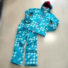 ミズノ スキーウェア上下セット ◆デモモデル◆　Mサイズ　メンズ　水色×赤