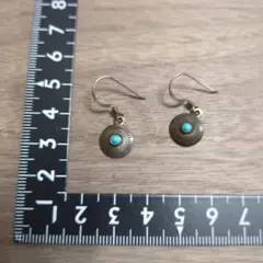 インディアンジュエリー ターコイズ付き シルバーピアス