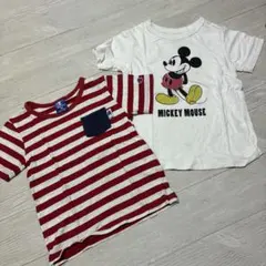 チャンピオン ストライプTシャツ & ミッキーマウス Tシャツ セット